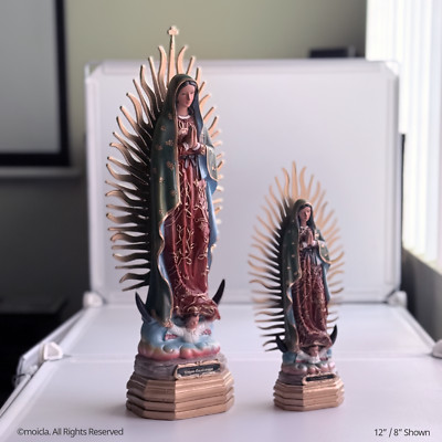Our Lady Guadalupe Resin Statue   Catholic Figurine, Sizes 8'' & 12'' Available