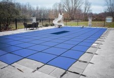 HPI Rectangle AquaMaster Solid Swimming Pool Safety Cover w/ Drain & Step