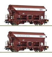 Roco 6600124, 2Tlg. Set Schwenkdachwagen SüDzucker, Db, Neu & Ovp, H0