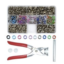 Snap Fastener Tool 200Pcs 9.5mm Metal Eyelets Heavy-Duty Eyelet Pliers