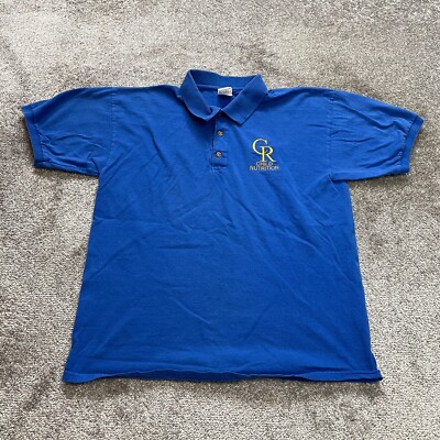 Gildan Ultra Cotton Polo Shirt Mens Large Blue Golf Collared Child Nutrion Logo