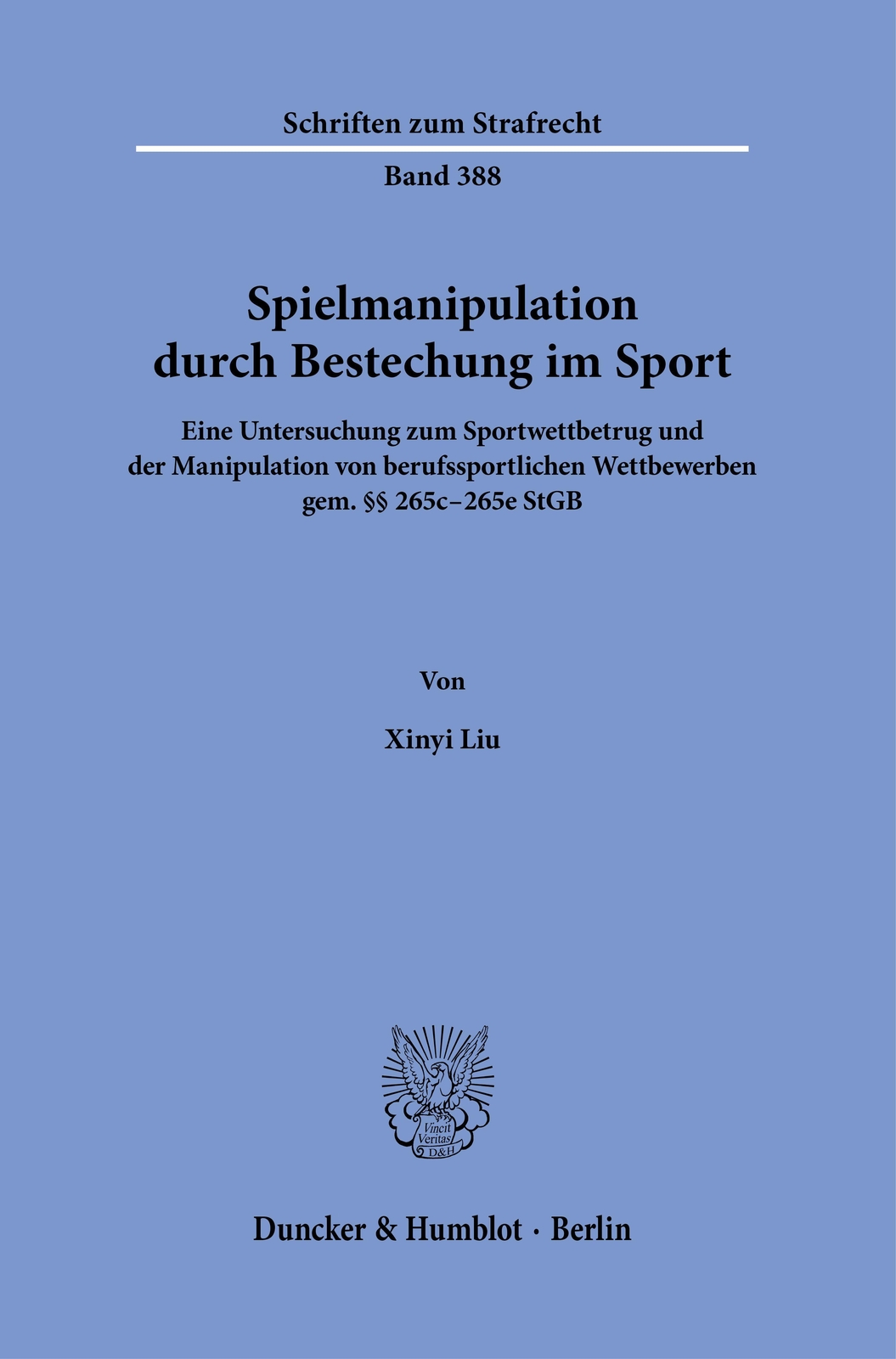 Spielmanipulation Durch Bestechung Sport. Xinyi Liu