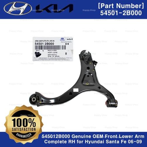545012B000 Genuine OEM Front Lower Arm Complete RH for Hyundai Santa Fe 06-09 - Picture 2 of 2