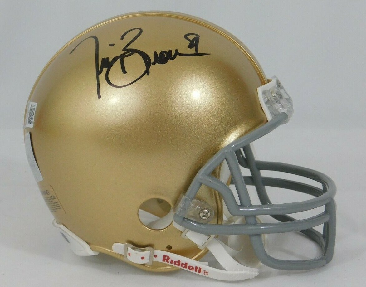 Tim Brown Autographed Signed Notre Dame Fighting Irish Notre Dame Irish Mini Helmet Beckett COA Vegas Oakland Raiders 