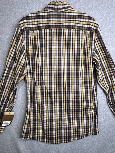 Sonoma Men's Shirt Small Plaid Yellow Brown Button Up Long Sleeve NWT - Picture 9 of 13