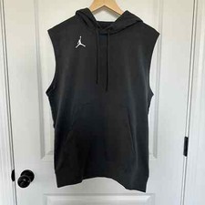 Men's Small-Nike Air Jordan Sleeveless Hoodie Dri Fit Dark Grey DQ7946-066 