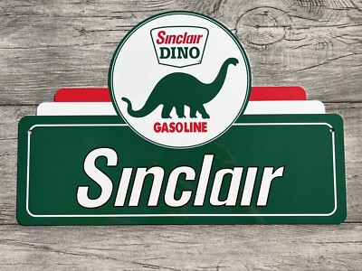 Vintage Style Large Sinclair Gasoline Die-cut 18 Inches Aluminum  Garage Sign
