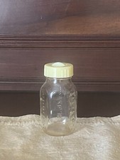 Vintage Evenflo Clear Glass Baby Bottle 4 Oz. USA With Lid No Nipple