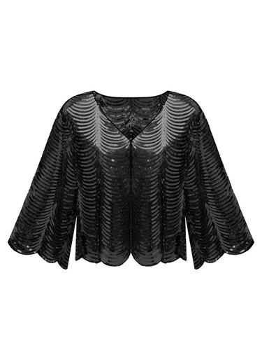 Womens Cardigan Retro Wraps Vintage Shawl Elegant Accessories Wrap Tops Flapper - Bild 10 von 27