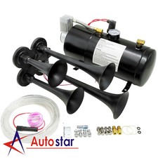 150db 4 Trumpet Air Train Horn 150 Psi Air Compressor Kit For Car Truck 12v 150db 4 Trumpet Air Train Horn 150 Psi Air Compressor Kit For Car Truck 12v