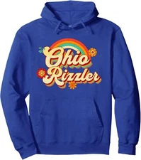 Retro Ohio Rizzler Rizz Funny Ironic Meme Quote Unisex Hooded Sweatshirt