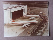 Vintage 1975 Photo Boeing 747SP Airplane Rollout Day Renton WA Crowd 747-100