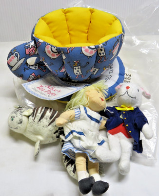 Alice's Tea Party Plush Finger Puppets Teacup Set with Tag Merry Makers Inc.