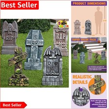 Realistic 17  Foam Graveyard Tombstones with Stakes - Ideal for Halloween Fun