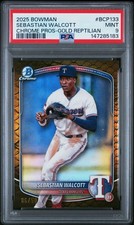 2025 Bowman Chrome Prospects Sebastian Walcott GOLD Reptilian /50 RC Rookie🔥