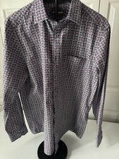 Mens Johnston Murphy Long Sleeve Button Up Geo Pattern Large NWOT Business Chic