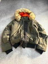 VINTAGE STREETWEAR JAPANESE STYLE FLIGHT MILITARY JACKET WITH FUR 90s Y2K