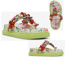 NEW Betsey Johnson Floral Kammeron Platform Sandal Size 6.5 Green