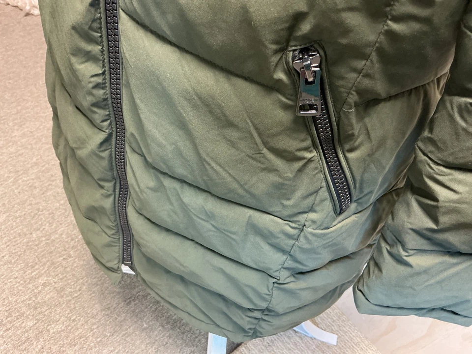 ANDREW MARC XL OLIVINE LONG STRETCH HOODED PUFFER JACKET COAT PARKA NEW - Image 3 of 4