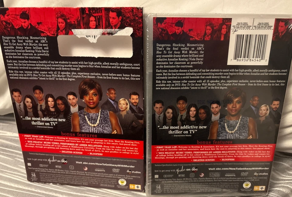 How to Get Away with Murder: The Complete First Season (DVD, 2015) *NEW/SEALED* - Image 2 of 2