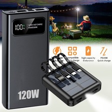 50000mAh Fast External Portable Power Bank Backup Battery Charger For Cell Phone