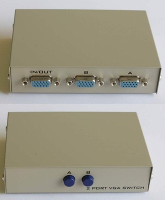 HD15 Switch BOX 2 Computers to 1 SVGA Monitor Switch Push Button