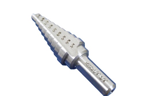 TEMO M35 Cobalt Double Flute Step Drill, 9 Sizes from 1/4" to 3/4", 3/8" Shank - Picture 2 of 4