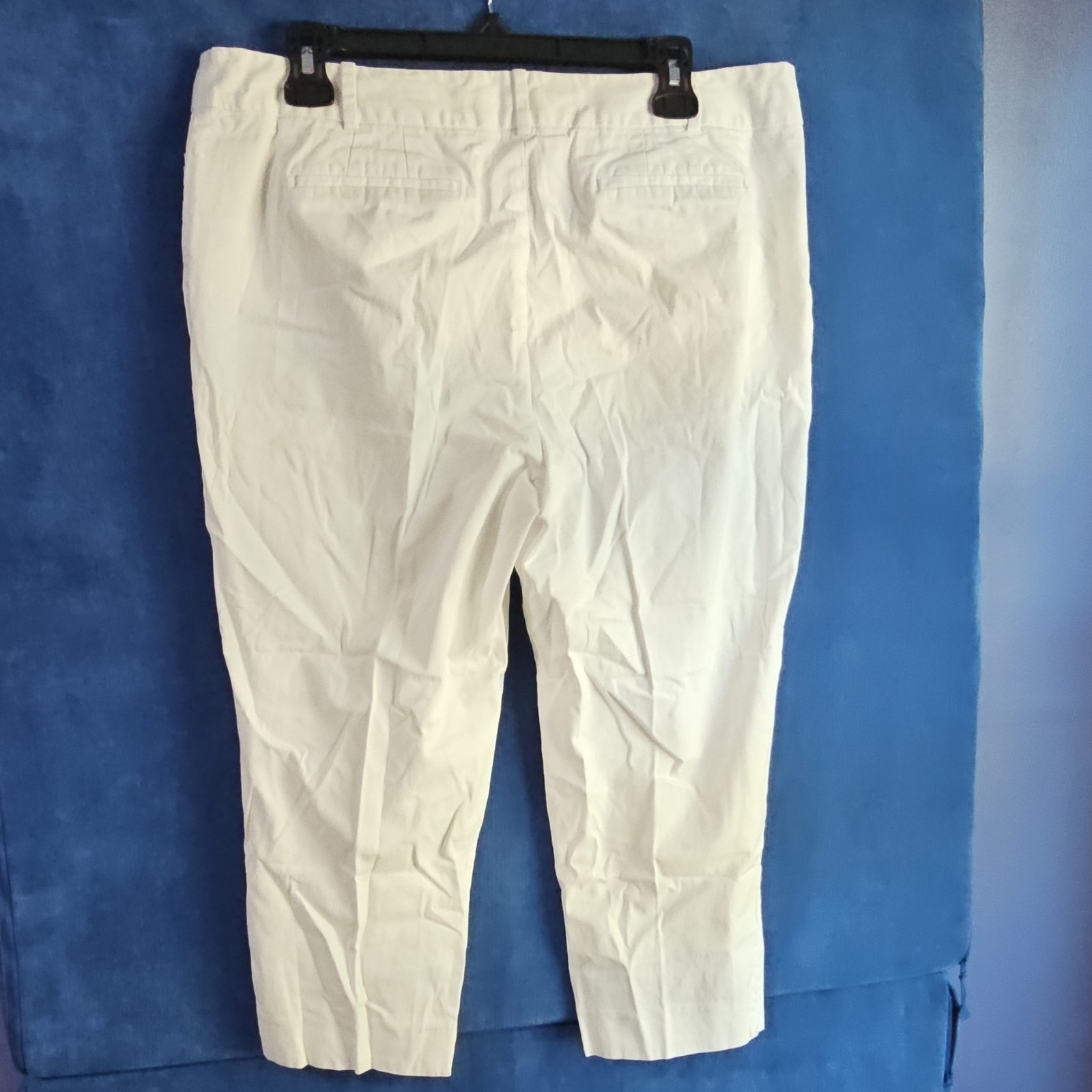 Talbots Women's Solid White Flat Front Cropped Pa… - image 2