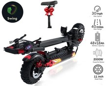 Electric Scooter Seat 2000W 48V 16Ah 10" Single Motor Disc Brakes LED Spotlights