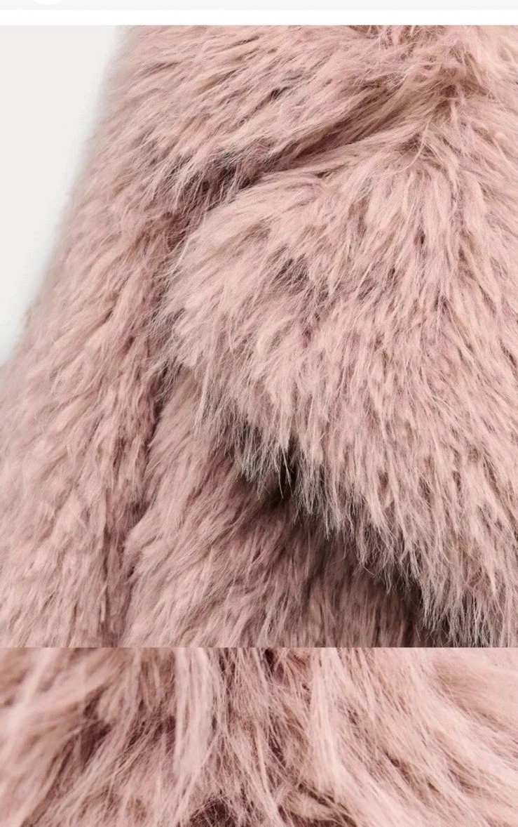 ZARA ZW COLLECTION FAUX FUR COAT PINK FW24/25 SIZES S REF. 3362