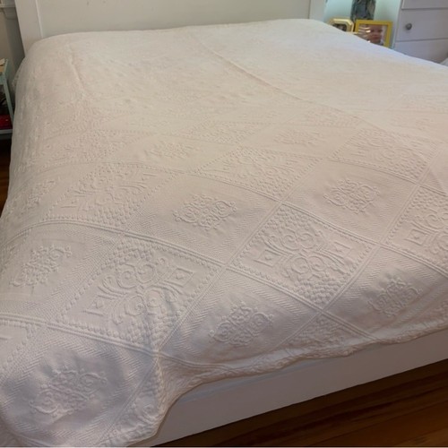 Pottery Barn Queen Size Weiß Matelesse Jacquard Baumwolle Tagesdecke Quilt