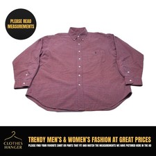 Vintage Polo Ralph Lauren Oxford BIG SHIRT Mens Large Red Blue Check Long Sleeve