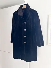  Black Sheared Mink Fur Coat Reversible, Rain Coat SUPERB QUALITY Size 6