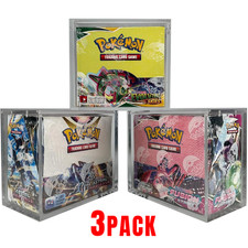 3 Pokemon Magnetic Booster Box Acrylic Case Pok mon Card Protective Display 