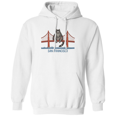 San Francisco Cat On Bridge Gosling Tribute Hail Mary Unisex Hooded Sweatshirt