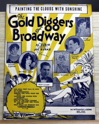 1929 PAINTING THE CLOUDS w/ SUNSHINE Gold Diggers Of Broadway SHEET MUSIC