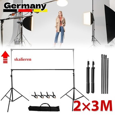 Fotostudio Hintergrundsystem Teleskop Hintergrund Stativ Set Mit Tasche 2x3m