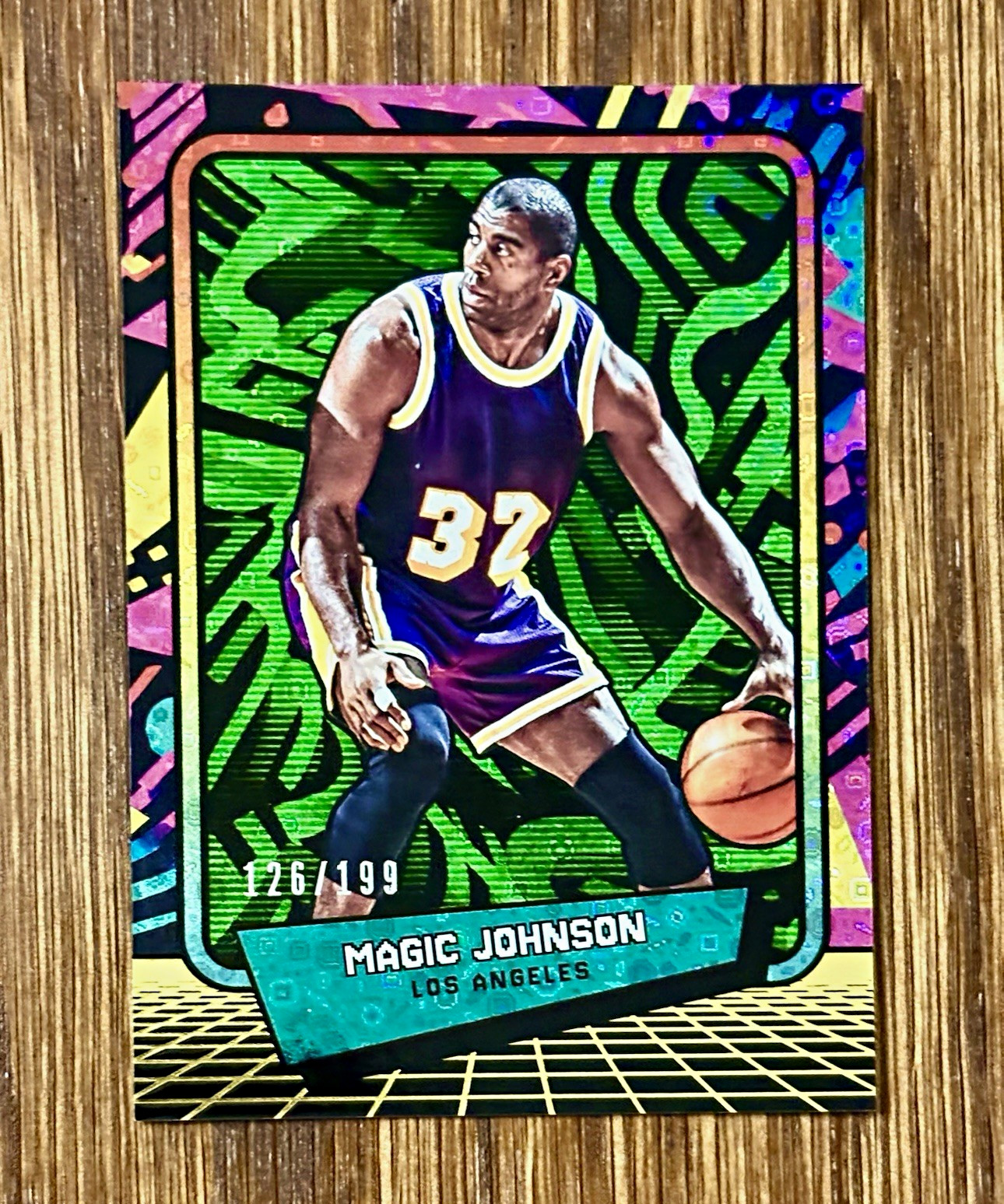 2026 Panini Decades 90s Magic Johnson Lime Green /199 #69 Lakers HOF