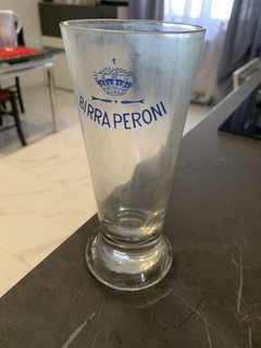 No Insegna smaltata raro bicchiere da birra peroni flûte 18 cm altezza