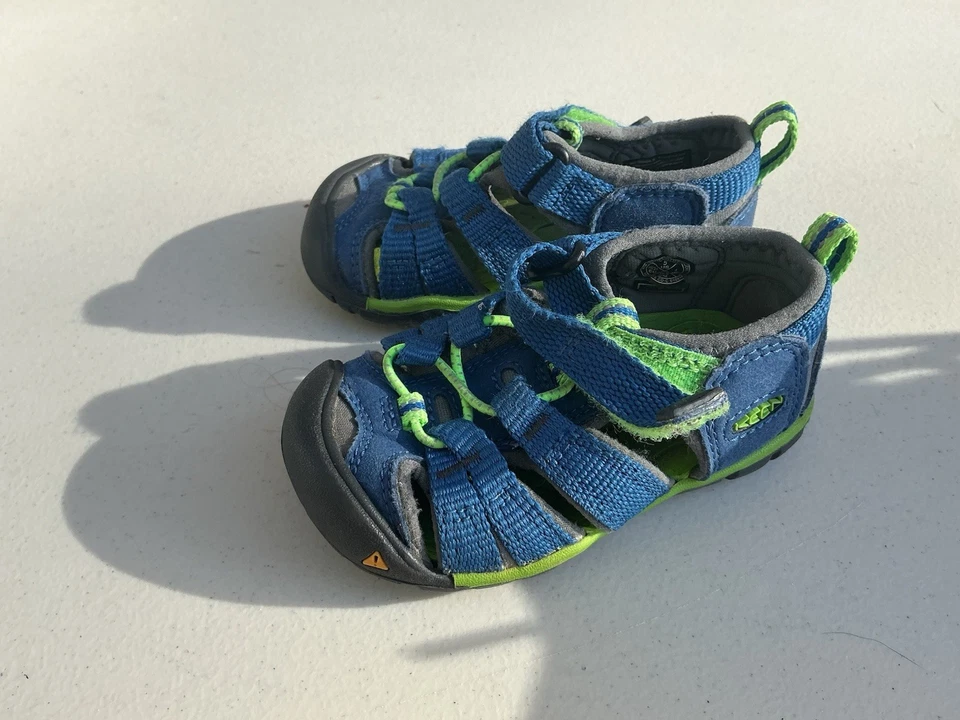 KEEN Toddler Shoes Blue Newport H2 Water Sport Sandals Outdoors No Tie Slip On - Image 4 of 4