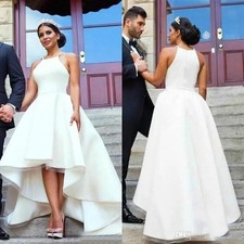 High Low Wedding Dresses Sleeveless Front Short Back Long Country Bridal Gowns