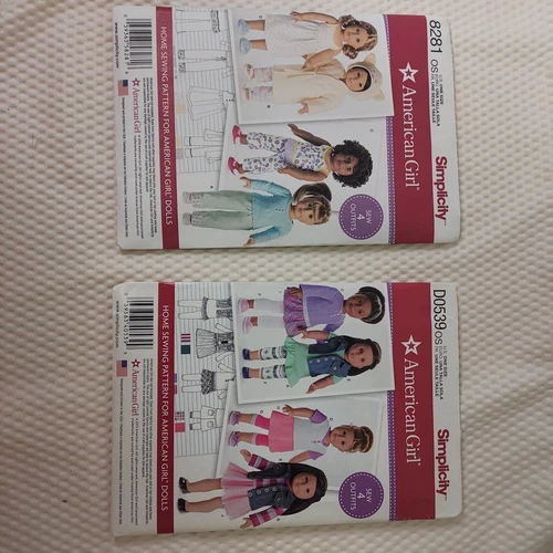 Simplicity D0539 & 8281 for 18" American Girl Doll Clothes Sewing UNCUT PATTERN