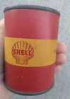 Vintage Shell Motor Oil Can Coin Bank Advertising Yellow Red