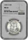 1949 D 50C Silver Franklin Half Dollar NGC MS 63 White with New Holder