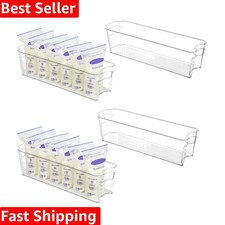 Breastmilk Storage Container 4PCS Set, Clear Freezer and Fridge Organizer Bin...
