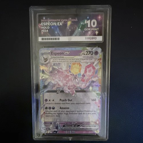 Pokémon TCG Prismatic Evolutions Espeon ex 034/131 Holo ACE 10 EN (10/10 subs)