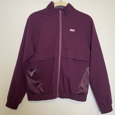 Figs Sydney Scrub Zip Up Jacket Deep Purple Sz XXS Medical Nursing Wear