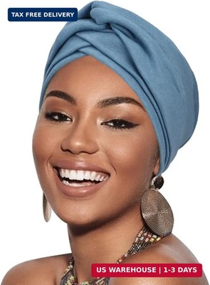 DRESHOW African Women Turban Caps Beanie Twist Headscarf Pre-Tied Double Twisted