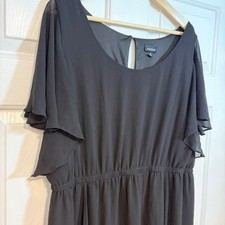 Torrid Black Chiffon Flutter Sleeve Elastic Waist Short Mini Dress 3X 22 24