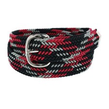 Double-s Nocona Men's Woven Braided Nylon Belt, 52", Black/Grey/Red